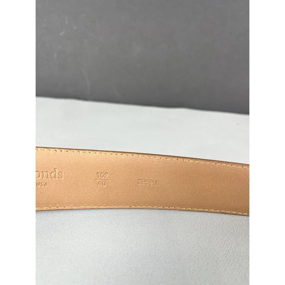 NWT ALLEN EDMONDS WIDE BASIC LEATHER BELT 39590 Mens Size 40 Color WALNUT USA